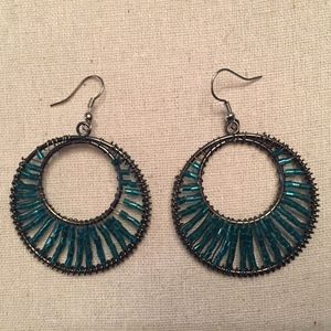 Round Beaded Hoop Earrings